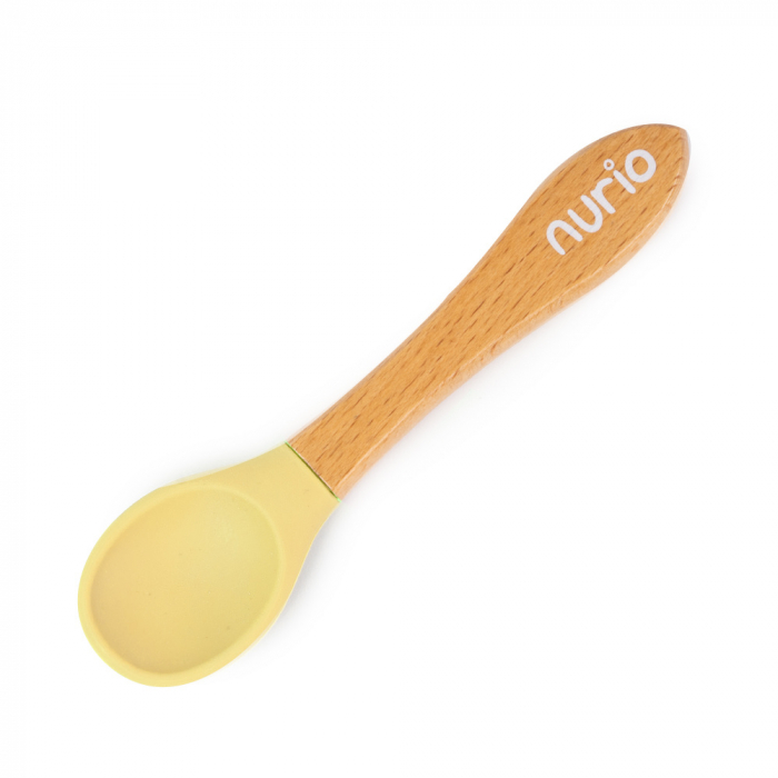 Set Diversificare din Silicon - Lingurita cu Maner din Bambus - Galben [3]