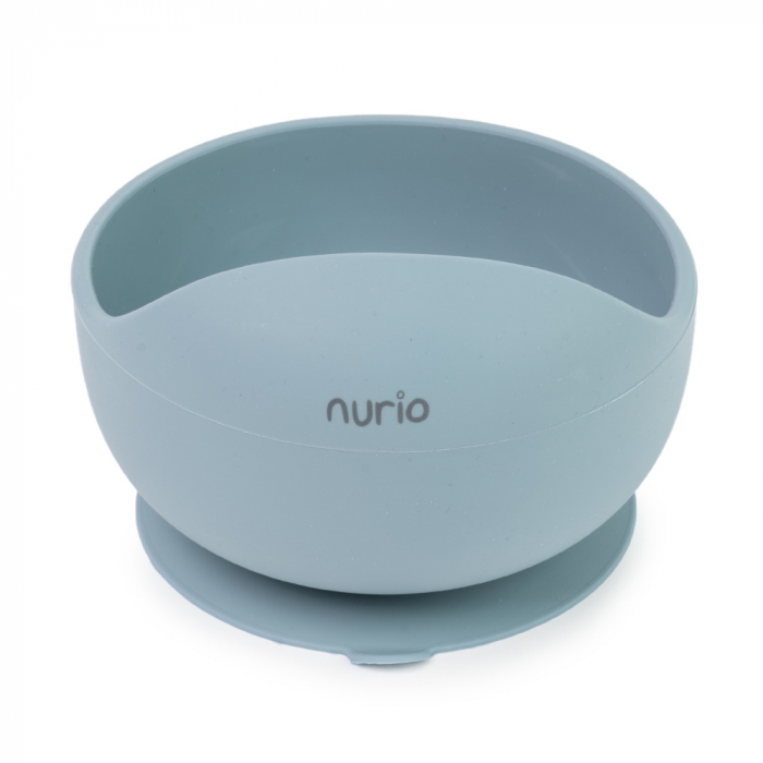 Set Diversificare din Silicon - Lingurita cu Maner din Bambus - Gri/Albastru [2]