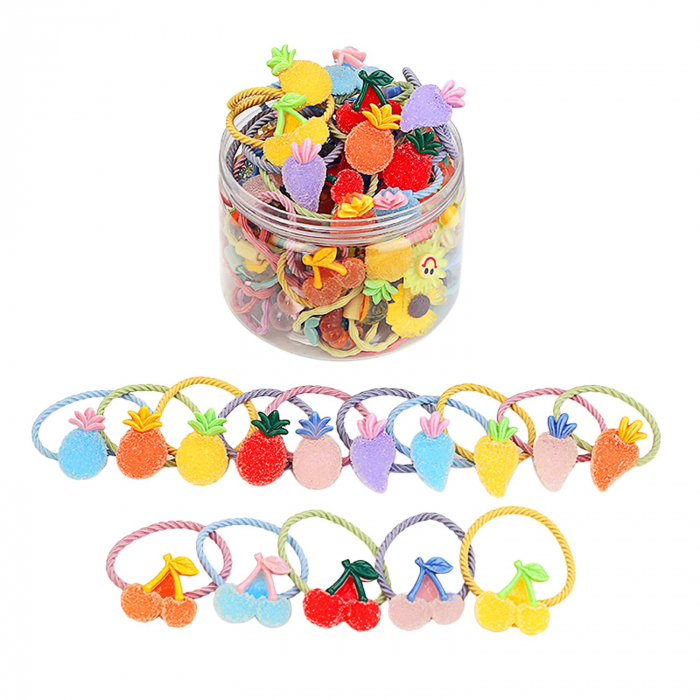 Set elastice de par in cutie - tip fructe