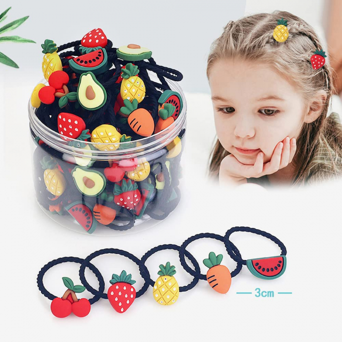 Set Elastice de Par in Cutie - Tip Legume/Fructe [2]