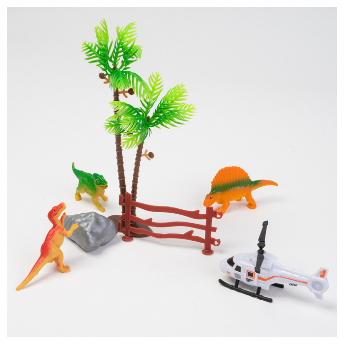 Set Figurine , Dinozauri si Elicopter, Multicolor [2]