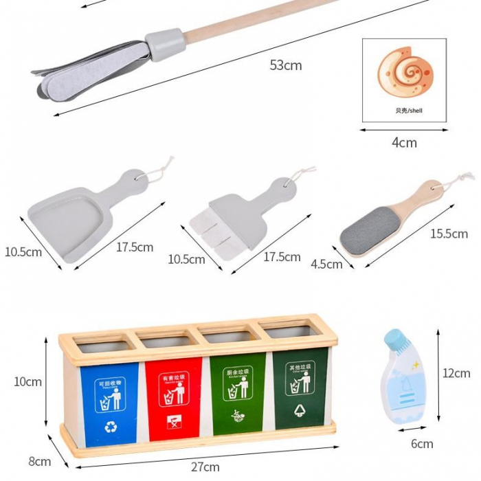 Set Carucior de Curatenie de Lemn Copii Montessori [3]