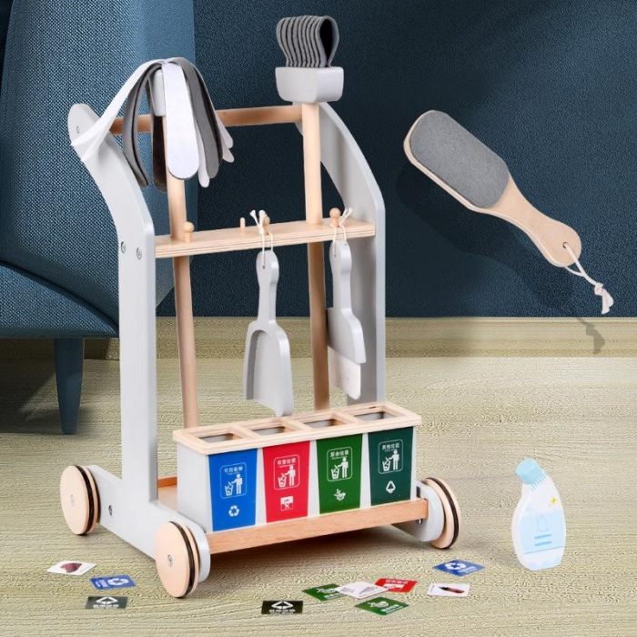 Set Carucior de Curatenie de Lemn Copii Montessori [4]