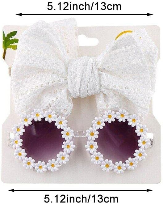 Set Ochelari de Soare pentru Fetite, Model Floricele Vesele, Marime Universala - Alb [13]