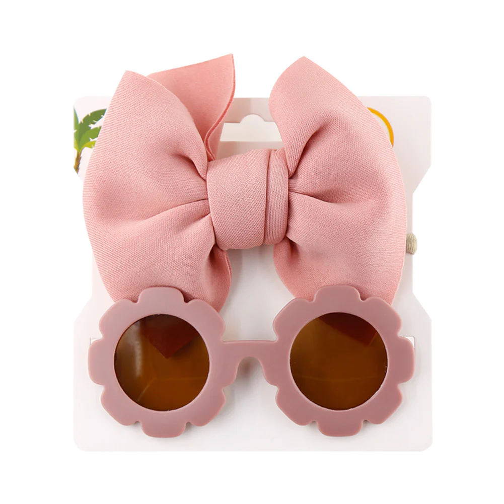 Set Ochelari si Bentita pentru Fetite, Marime Universala - Roz Pudra [3]