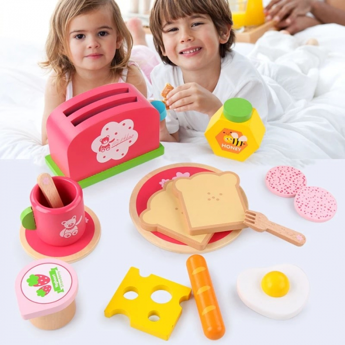 Mic Dejun de Jucarie din Lemn Delicious Breakfast - Un Joc Educativ tip Montessori [4]