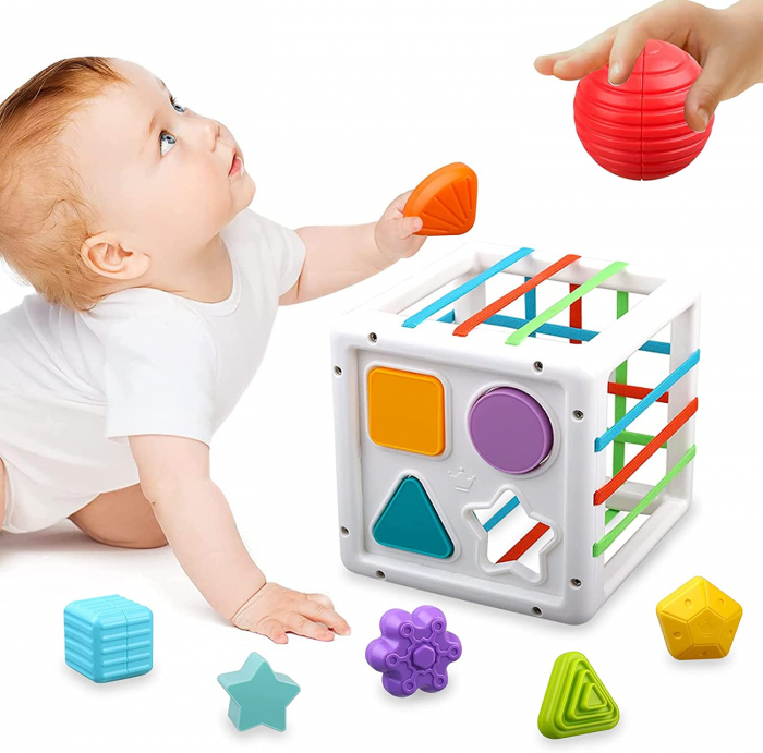 Sortator Forme cu Benzi de Cauciuc 10 Forme Montessori [10]