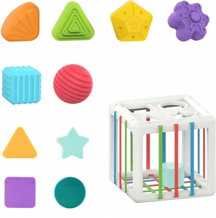 Sortator Forme cu Benzi de Cauciuc 10 Forme Montessori [3]
