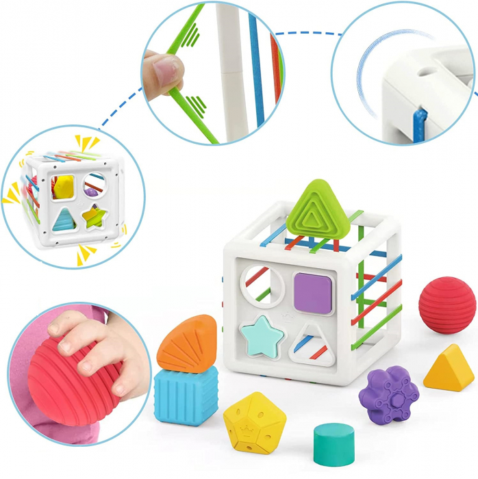 Sortator Forme cu Benzi de Cauciuc 10 Forme Montessori [8]