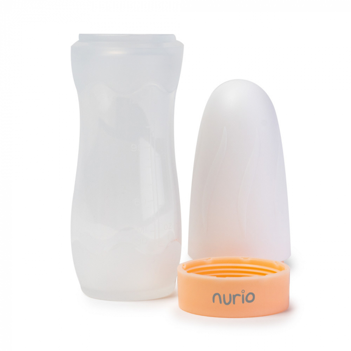 Sticla din Silicon pentru Bebe cu Lingurita - Roz [2]
