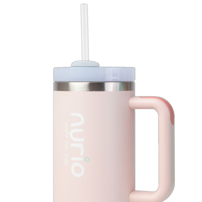 Sticla Termica Din Inox Cu Pai si Maner  Nurio- Roz  Pal [2]