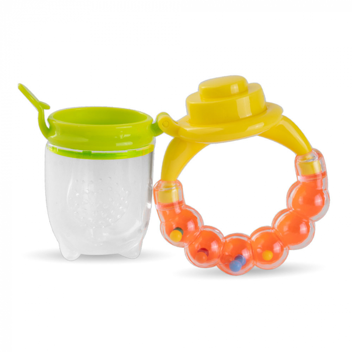 Suzeta pentru Fructe, Legume cu Zornaitoare - Portocaliu/Verde [3]