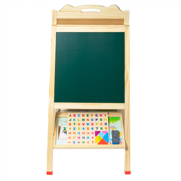 Tabla Magnetica Multifunctionala din Lemn cu Ceas si Abac [2]