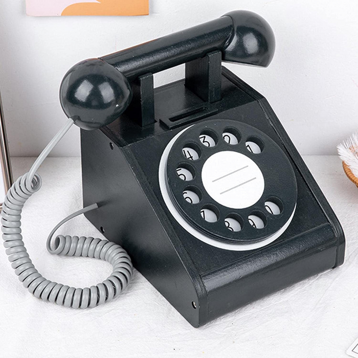 Telefon din Lemn - Negru [3]