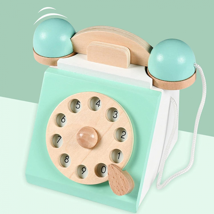 Telefon de Jucarie din Lemn Retro [4]