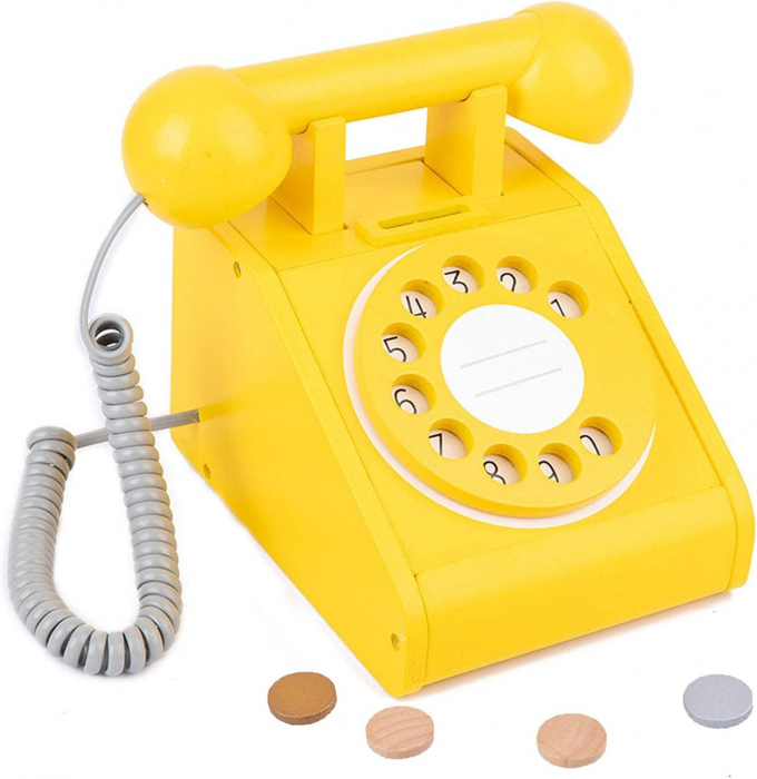 Telefon din Lemn - Galben [2]