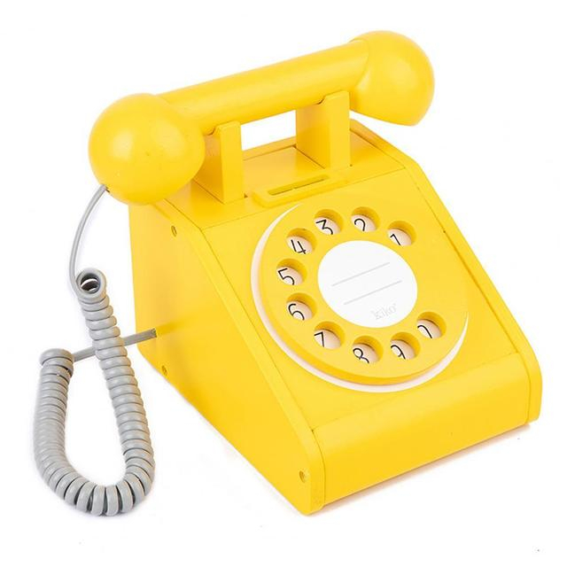 Telefon din Lemn - Galben [3]