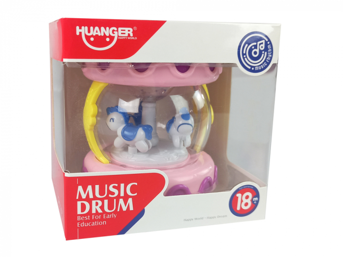 Toba cu Sunete si Lumini Baby Drum - Roz [5]