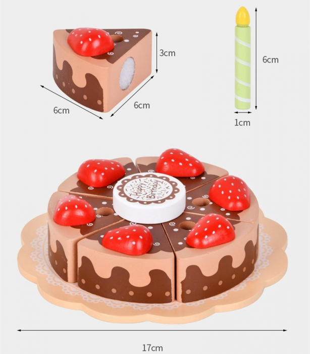 Tort Aniversar din Lemn cu Accesorii in Cutie - Montessori [3]