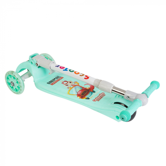 Trotineta 3 Roti Silicon cu Lumini, Verde [2]