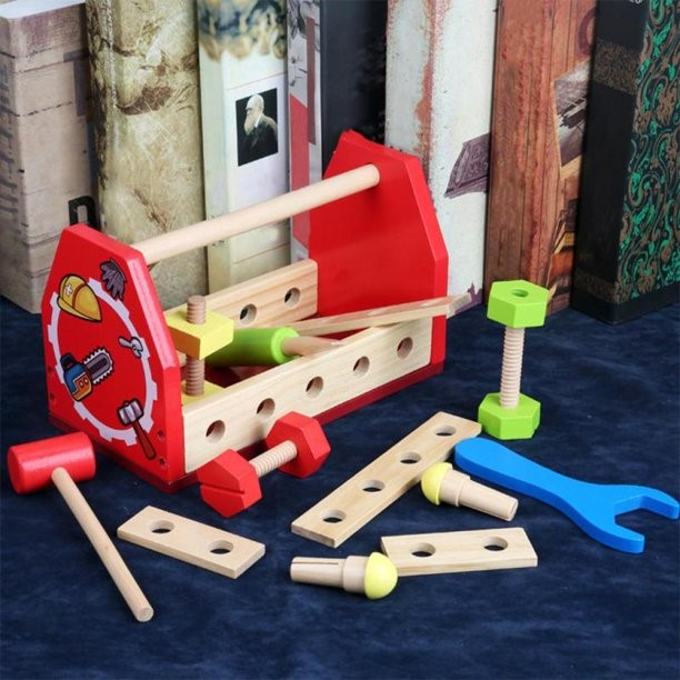 Trusa de Scule cu Maner din Lemn -  16 piese Montessori [8]