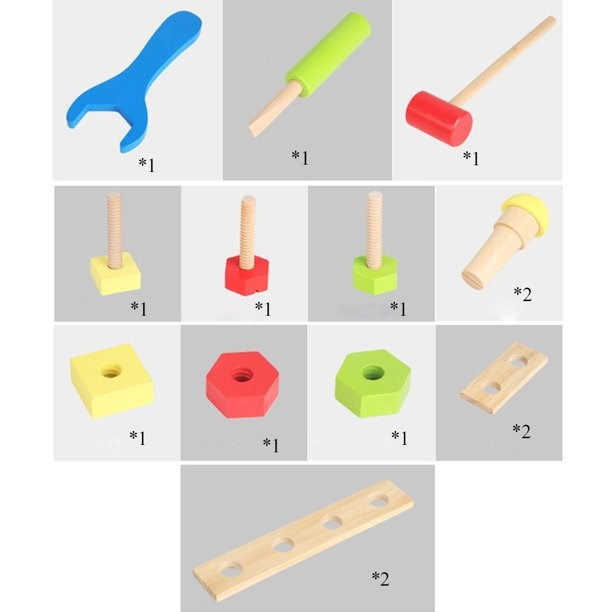 Trusa de Scule cu Maner din Lemn -  16 piese Montessori [6]