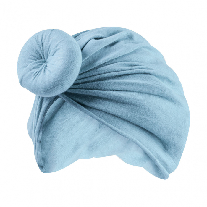 Turban pentru Fetite cu Coc - Albastru Deschis