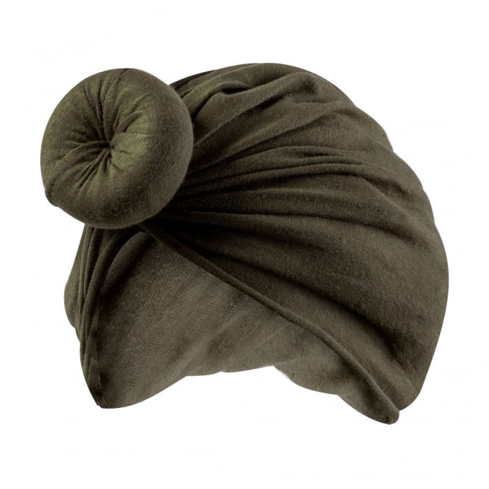 Turban pentru Fetite cu Coc - Kaki