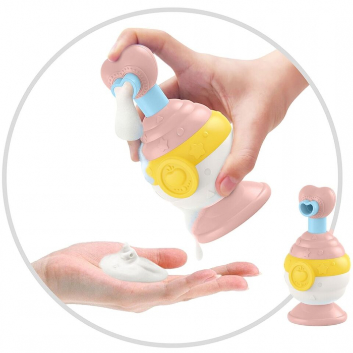 Set cu dozator de sapun cu cana si ratusca de baie - Roz- Huanger [4]