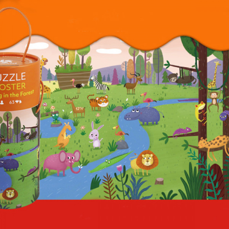 Puzzle 63 Piese Dimineata in Padure in Cutie Cilindrica [2]
