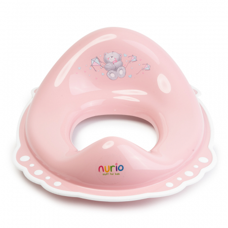 Olite si Adaptoare Toaleta - Adaptor Colac WC Copii, Antialunecare Ursulet -Roz/Alb