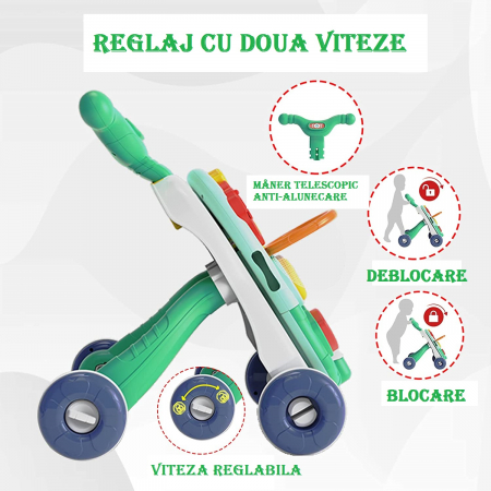 Antepremergator si Masa de Activitati 2 in 1 - Verde [6]