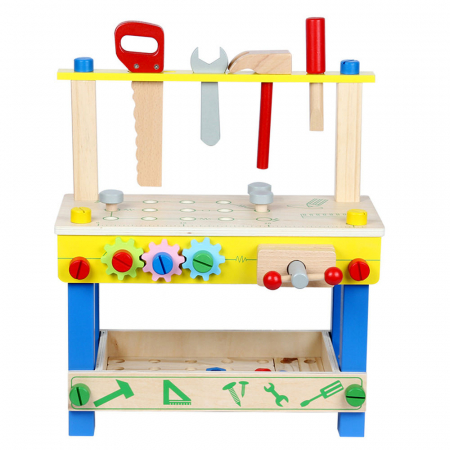 Bancuri si Truse de Scule - Banc de Lucru Multifunctional din Lemn - 48 Piese Montessori
