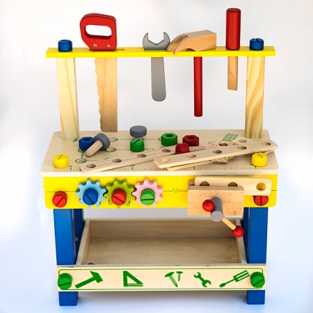 Banc de lucru multifunctional din lemn - 48 piese Montessori [0]