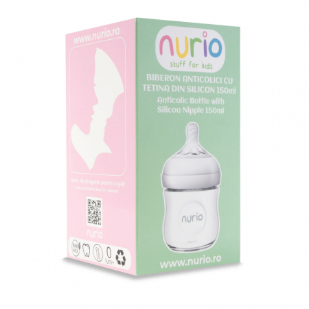 Biberon Anticolici cu Tetina din Silicon, 150 ml [3]