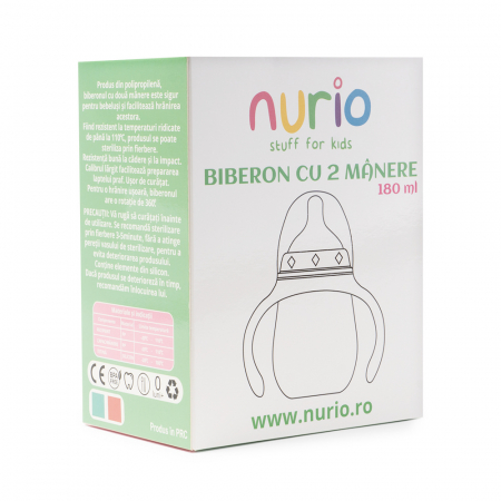 Biberon cu 2 Manere, 180ml - Verde [4]
