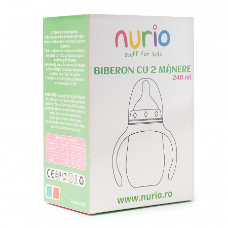 Biberon cu 2 Manere, 240ml - Roz [5]