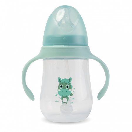 Biberon cu 2 Manere, 240ml - Verde
