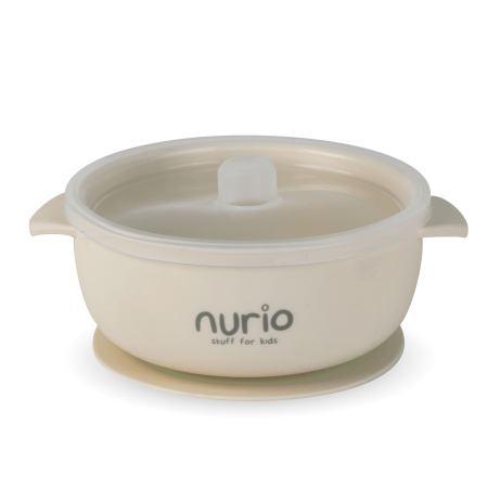 Produse - Bol din silicon cu capac Nurio - Bej