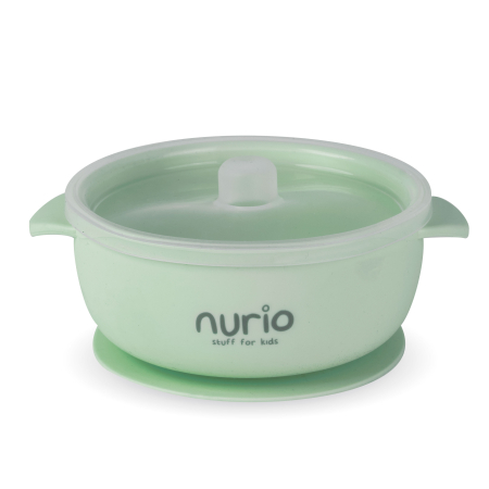 Produse - Bol din silicon cu capac Nurio - Verde