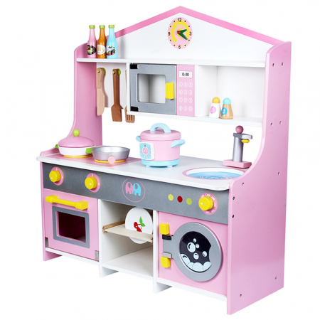 Bucatarie multifunctionala din lemn cu masina de spalat [1]