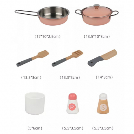 Bucatarie Multifunctionala din lemn cu Aragaz si Frigider [5]