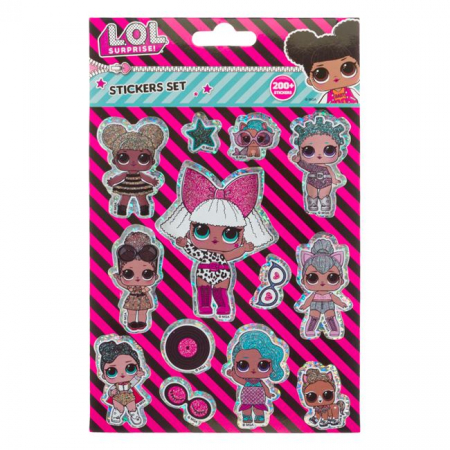 Carti - Caiet cu 200 de Stickere si Autocolante cu Dimensiuni si Modele Diferite, LOL