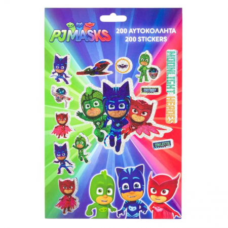 Produse - Caiet cu 200 de Stickere si Autocolante cu Dimensiuni si Modele Diferite - PJMASKS