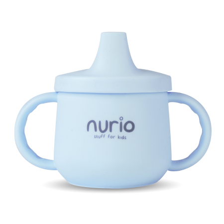 Produse - Cana din silicon pentru bebelusi cu manere Nurio, Albastru