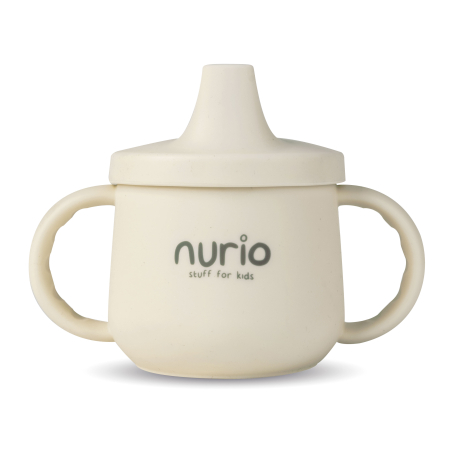 Produse - Cana din silicon pentru bebelusi cu manere Nurio, Bej