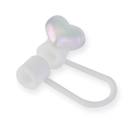 Noutati - Capac Din Silicon Pentru Protectia Paiului – Alb Sidefat – Compatibil Sticla Apa Nurio