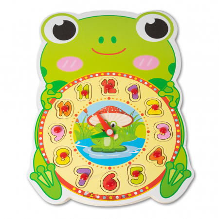 Puzzle-uri Clasice si Speciale - Ceas din Lemn tip Puzzle - Broscuta - RESIGILAT