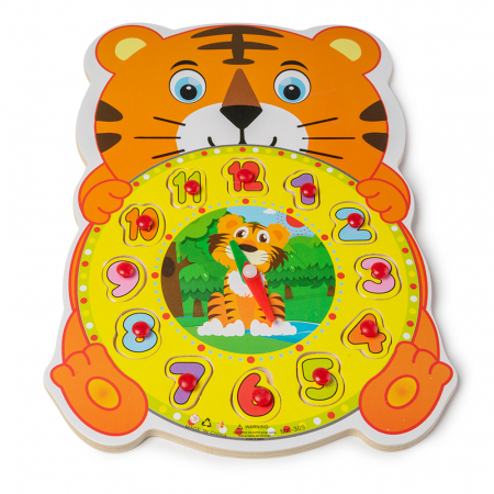 Ceas din Lemn Tip Puzzle - Tigrisor