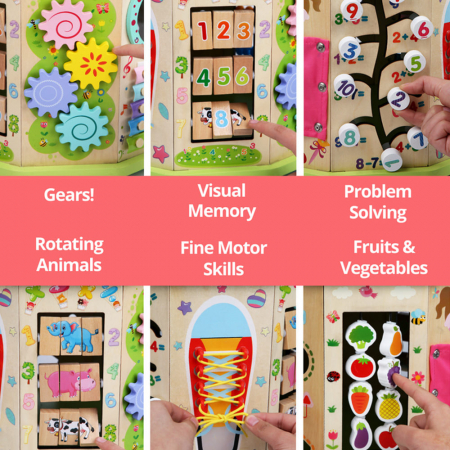 Centru Educativ Muzical de Activitati 23 in 1 din Lemn - Rotativ Montessori [5]